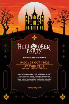 Halloween spooky cartoon illustration vector