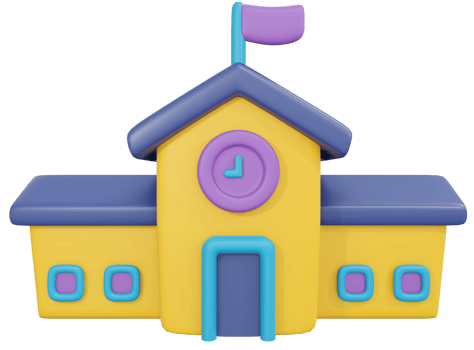 3D Rendering back to school elevation  building cartoon style. 3D Render illustration. png