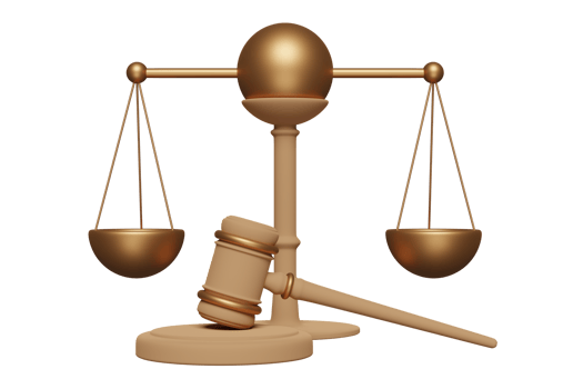 3d wooden judge gavel, hammer auction with stand, justice scales icon isolated. law, justice system symbol concept, 3d render illustration png
