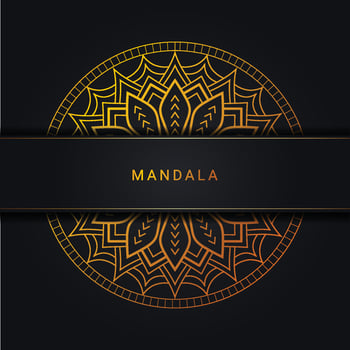Vector luxury ornamental mandala design background in gold color