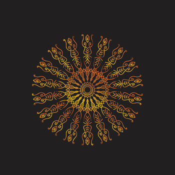 Vector luxury ornamental mandala design background in gold color vector