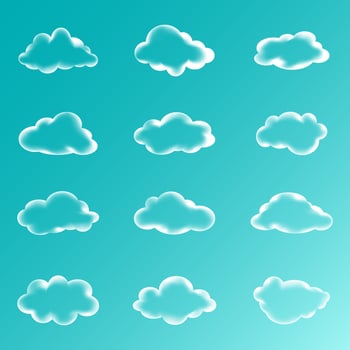 Collection of Vector Illustrations on a Blue Sky Background
