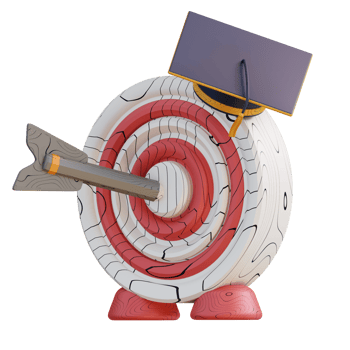 3D Illustration of Graduation Target png
