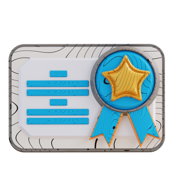 3D Illustration of award certificate png