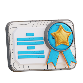 3D Illustration of award certificate png