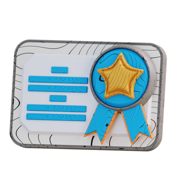 3D Illustration of award certificate png