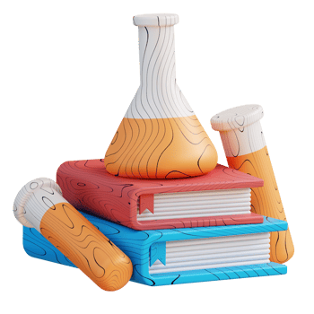 3D Illustration of test tube and book png