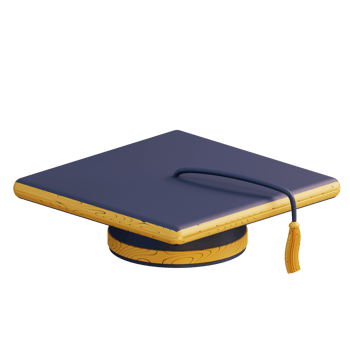 3D illustration of graduation cap png