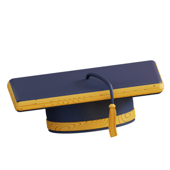 3D illustration of graduation cap png