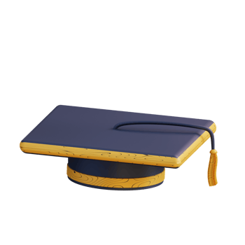 3D illustration of graduation cap png