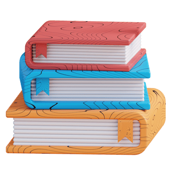 3D illustration of pile of books png