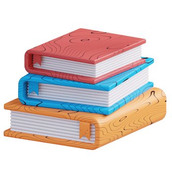 3D illustration of pile of books png