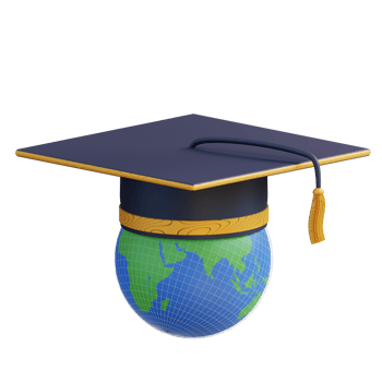 3D illustration of world graduation png