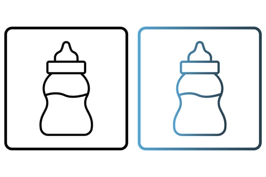 Baby bottle icon illustration. icon related to baby care. outline icon style. Simple vector design editable