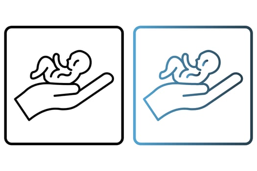 Safe baby icon illustration. icon related to baby care. outline icon style. Simple vector design editable