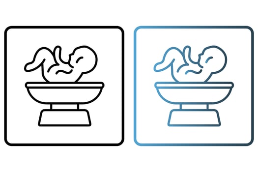 Weight icon illustration. icon related to baby care. outline icon style. Simple vector design editable