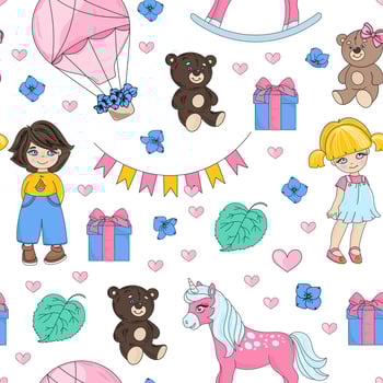 DREAM PARTY Valentine Seamless Pattern Vector Illustration