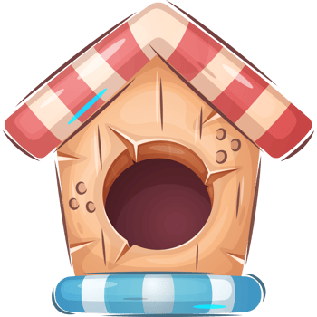 Cartoon Character Wooden Doghouse png