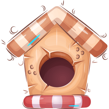 Cartoon Character Wooden Doghouse png