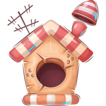 Cartoon Character Wooden Doghouse png
