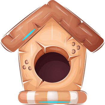 Cartoon Character Wooden Doghouse png
