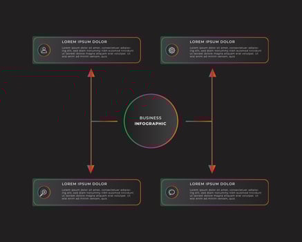 5 steps business infographics template vector
