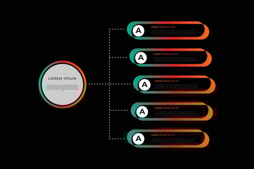 5 steps business infographics template vector