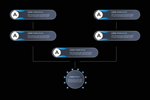 5 steps business infographics template vector