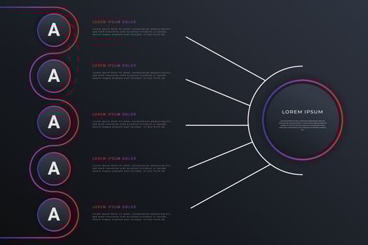 5 steps business infographics template vector