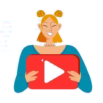 Girl blogger concept vector illustration