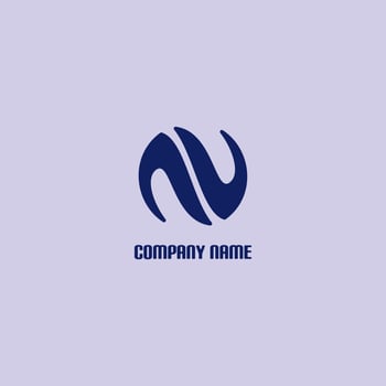 Letter N Logo vector in blue color.