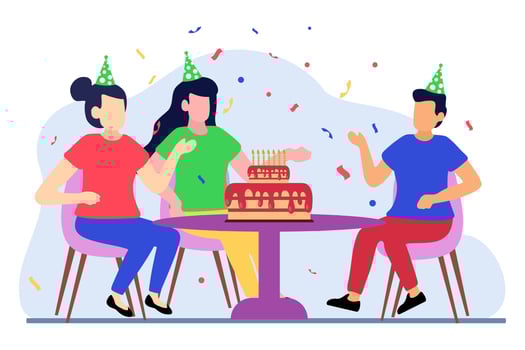 Birthday Party Flat Design Illustration vector