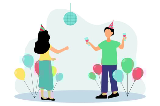 Birthday Party Flat Design Illustration vector