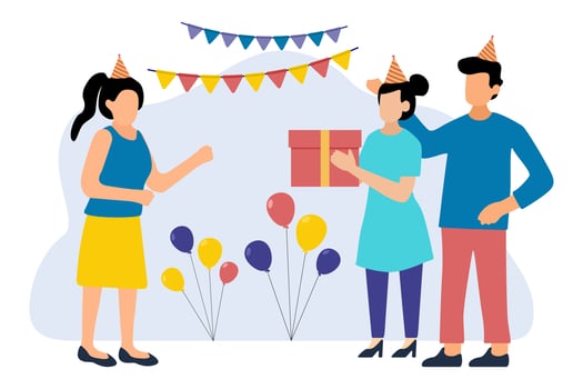 Birthday Party Flat Design Illustration vector