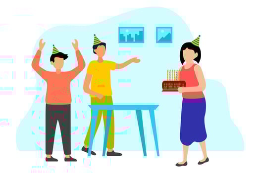 Birthday Party Flat Design Illustration vector