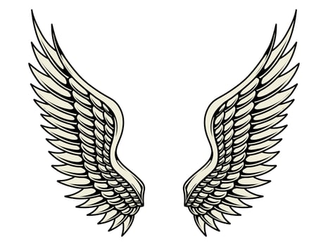 vector angel wings tribal tattoo