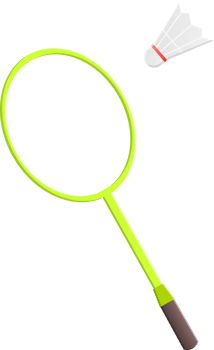 badminton racket and shuttlecock  png