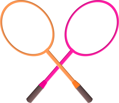 two badminton racket object png