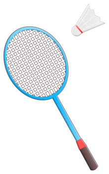 badminton racket and shuttlecock object sticker png