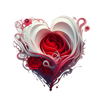 rose heart fantasy . AI Generated png