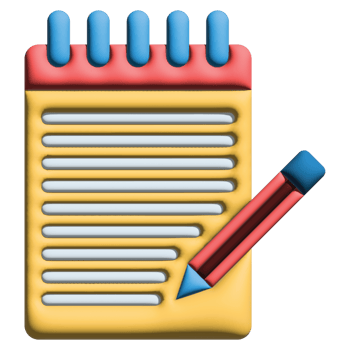 3D illustration notes in office set png