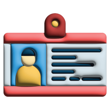 3D illustration id card in office  set png