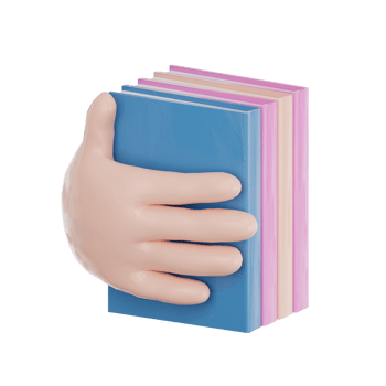 Hand holding a book. Education concept. 3D Rendering. png