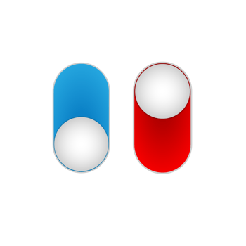 Off And On Button Switch  Blue and red Design png
