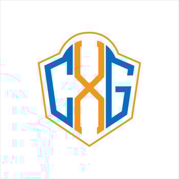 CXG abstract monogram shield logo design on white background. CXG creative initials letter logo. vector