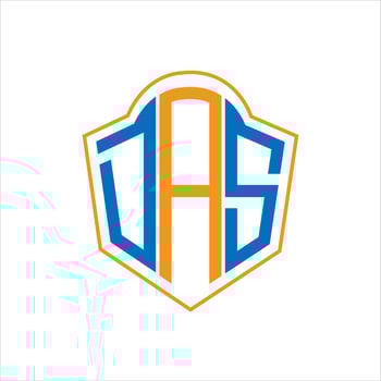 DAS abstract monogram shield logo design on white background. DAS creative initials letter logo. vector