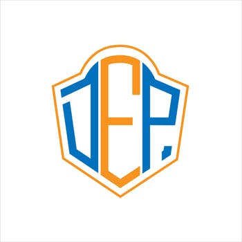DEP abstract monogram shield logo design on white background. DEP creative initials letter logo. vector