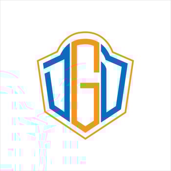 DGD abstract monogram shield logo design on white background. DGD creative initials letter logo. vector