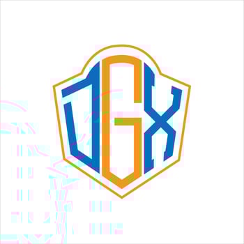 DGX abstract monogram shield logo design on white background. DGX creative initials letter logo. vector