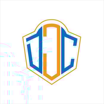 DJC abstract monogram shield logo design on white background. DJC creative initials letter logo. vector